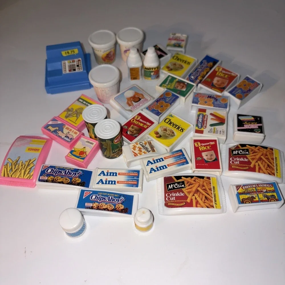 Barbie 1990s Food Accessories Eggo Cheerios Fries Store Checkout Chips Ahoy